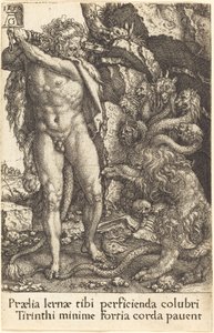 Hércules lutando com a Hidra de Lernea, 1550. de Heinrich Aldegrever