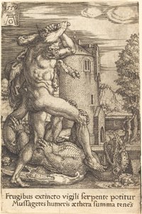 Hércules Matando o Dragão de Heinrich Aldegrever