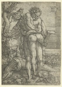 Hércules luta contra o deus do rio Achelus
Obras de Hércules (título da série) de Heinrich Aldegrever