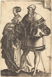 Grandes dançarinas de casamento, 1538. de Heinrich Aldegrever