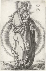 Madonna e criança na lua crescente de Heinrich Aldegrever