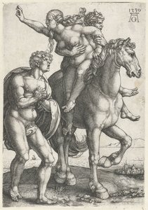 Rapto de uma mulher por um sátiro de Heinrich Aldegrever