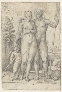 Paris, Enone e Cupido de Heinrich Aldegrever