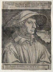 Auto-retrato, 1530. de Heinrich Aldegrever