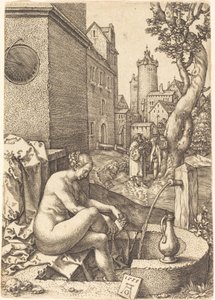 Susanna Surpreendida pelos Dois Anciãos, 1555. de Heinrich Aldegrever