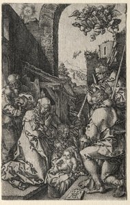 A Adoração dos Pastores, 1553. de Heinrich Aldegrever