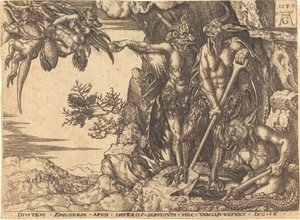 O Rico Sendo Levado Pelo Diabo. de Heinrich Aldegrever
