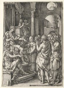 A história de Susanna: Susanna acusada de adultério, 1555. de Heinrich Aldegrever