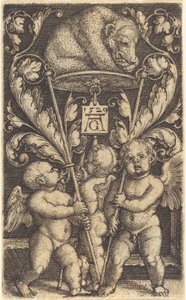 Três Cupidos e um Urso de Heinrich Aldegrever