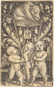 Três Cupidos e um Urso de Heinrich Aldegrever