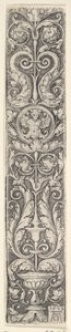 Painel Vertical com Candelabro contendo Medalhão com Centauro e Par de Dolp..., 1529. de Heinrich Aldegrever