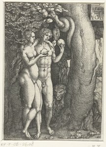 Queda do homem História de Adão e Eva (título da série) de Heinrich Aldegrever