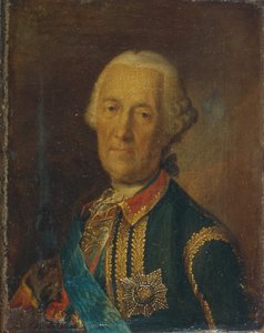 Retrato do marechal de campo e político Conde Burkhard Christoph von Munnich 1683-1767, 1764 de Heinrich Buchholz