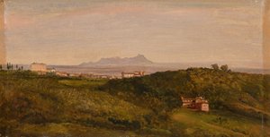 Heinrich Bürkel - Vista do Monte Circeo. Por volta de 1853 de Heinrich Burkel