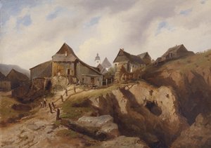 Aldeia perto de Altenberg de Heinrich Eduard Müller