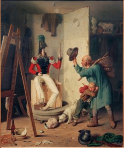 O fazendeiro no estúdio do pintor de Heinrich Franz Gaudenz von Rustige