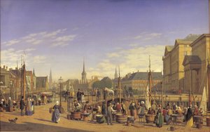 Vista de Gammel Strand em direção a Christiansborg