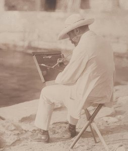 Pintor de praia (provavelmente Hugo Henneberg). 1906