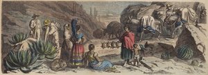 Uma estrada de montanha no México (gravura colorida) de Heinrich Leutemann