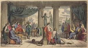 Uma corte real na Grécia Antiga (gravura colorida) de Heinrich Leutemann