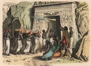 Antigo Egipto: Antigo Egipto: cerimónia fúnebre ritual de Heinrich Leutemann