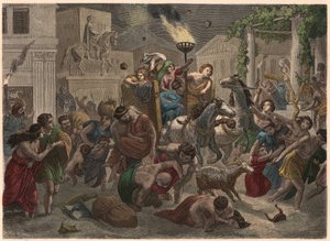 Roma Antiga: Erupção do Vesúvio, 79 d.C. de Heinrich Leutemann