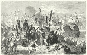 Batalha de Áctio, 31 AC (gravura) de Heinrich Leutemann