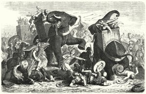 Batalha de Gaza, 312 AC (gravura) de Heinrich Leutemann