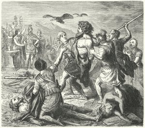 Captura de Tetobod, Rei dos Teutones, pelos Romanos após a Batalha de Aquae Sextiae de Heinrich Leutemann
