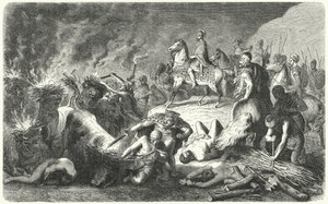 Hannibal no Cerco de Casilinum, 216-215 AC (gravura) de Heinrich Leutemann