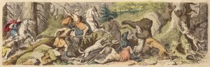 Caça aos ursos na Grécia Antiga (gravura colorida) de Heinrich Leutemann