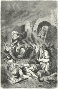 Massacre dos judeus de York de Heinrich Leutemann