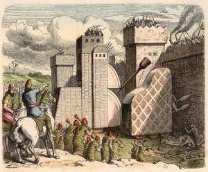 Mesopotâmia, Assíria: invadindo uma fortaleza de Heinrich Leutemann