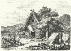 Antiga casa agrícola alemã (gravura) de Heinrich Leutemann