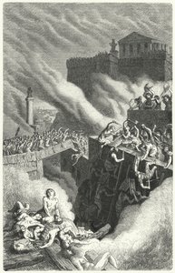 A tempestade dos Byrsa e a destruição de Cartago de Heinrich Leutemann