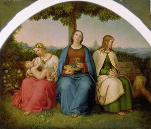 Crença, Esperança e Amor, 1819 (óleo sobre madeira) de Heinrich Maria von Hess