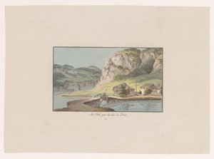 Vista de Le Pont perto de Lac de Joux Au Pont prés du Lac de Joux (título no objeto) Vistas da Suíça (título da série) Coleção de quelques vues dessinées en Suisse d