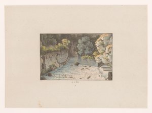 Vista de uma queda de água em Orbe
à Orbe (título sobre o objecto)
Vistas da Suíça (título da série)
Colecção de quelques vues dessinées en Suisse d