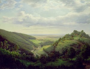 Vista do Castelo de Heilenberg em Jugenheim no Reno, 1846