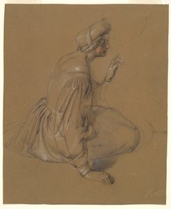 Estudo de uma mulher sentada: Santa Isabel de Heinrich Schwemminger