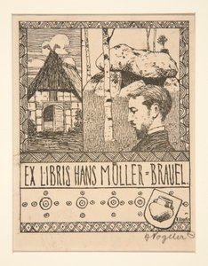 Placa de livro: Ex Libris Hans Mueller-Brauel