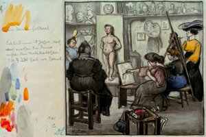 Na classe das senhoras de Heinrich Zille