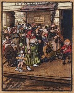 Fila de batatas, 1916. de Heinrich Zille