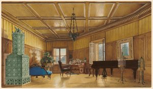 A Sala de Música da Arquiduquesa Margarete, Princesa da Saxônia, em Schloss Ambras de Heinrich von Förster