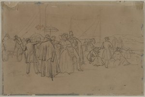 Passageiros para Rhine Steamer reto Passageiros para Rhine Steamer verso. de Heinrich von Mayr
