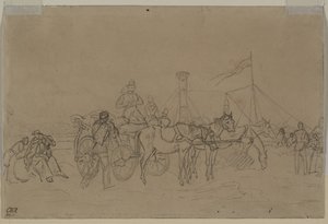 Passageiros para Rhine Steamer verso, segundo ou terceiro trimestre de 1800. de Heinrich von Mayr