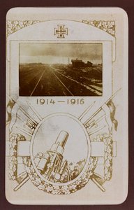 Primeira Guerra Mundial: a "Ucrânia nos anos 1914-1916 durante a invasão do exército alemão". Trilhos ferroviários (foto a p/b)