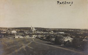 Primeira Guerra Mundial: a "Ucrânia nos anos 1914-1916 durante a invasão do exército alemão". Vista de Rakitnoe (foto a p/b)