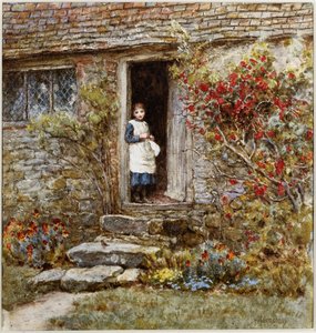 Corcorus Japonica (aquarela com riscos) de Helen Allingham