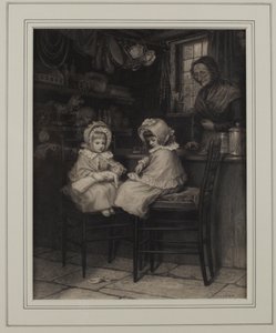 Chapinha para um Farthing (tinta no papel) de Helen Allingham
